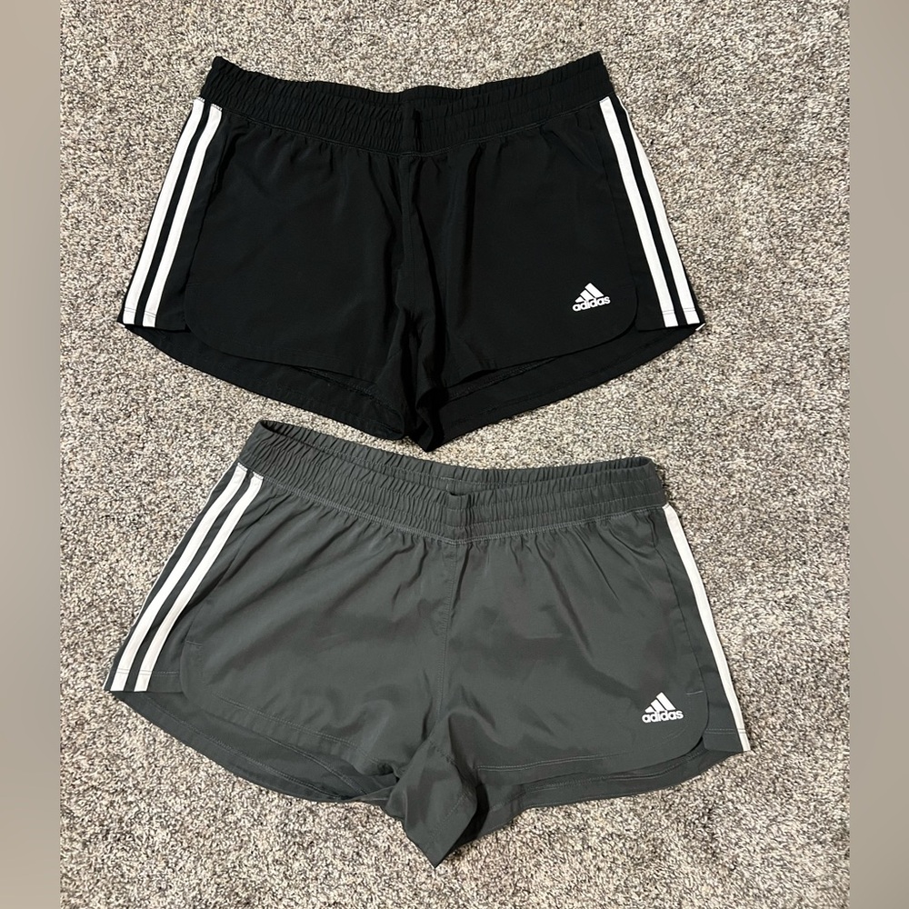 Adidas Set of 2 Black & Charcoal Women's Athletic Shorts